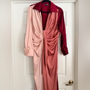 Fashion Nova Pink and Red Jumpsuit